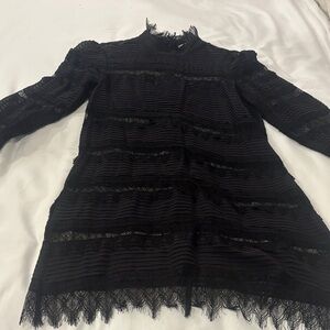 Frame Denim Black Lace Dress